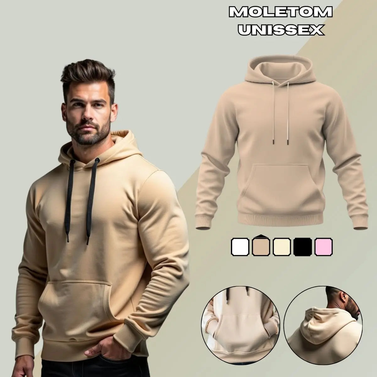 Blusa de Moletom Masculina Lisa Básica